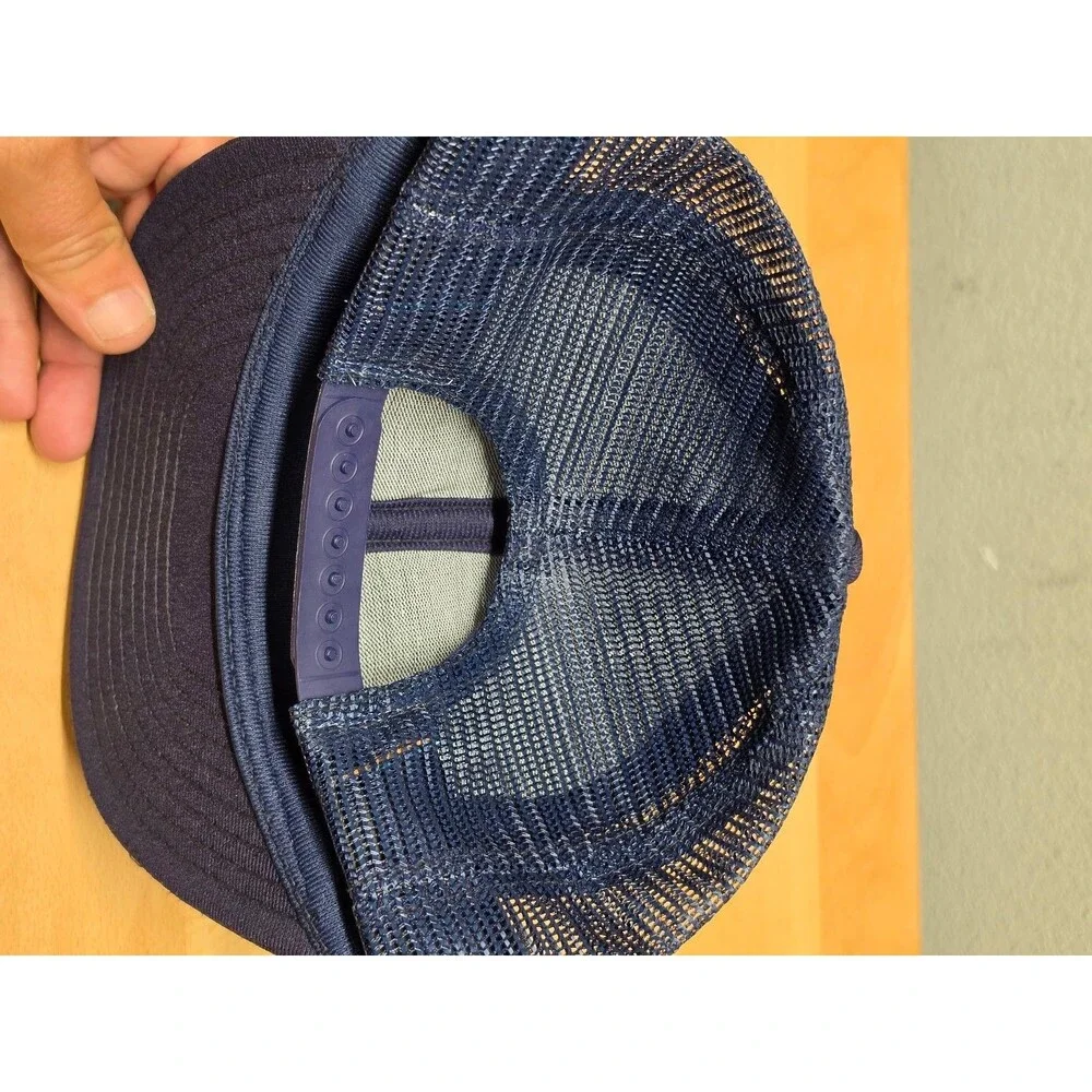 Exxon Rescue Squad Trucker Hat Men's OSFA Navy Blue Snapback USA Scrambled Eggs
